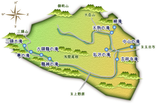 滝の場所の地図